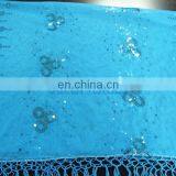 polyster mesh sequin scarf embroidery fabric