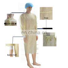 Disposable Medical Isolation Gown Yellow Isolations Coverall Level 1 Graphene