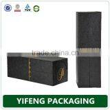 Luxury Black Paper Cardboard Wine Bottle Gift Box With Handle thumbnail-3