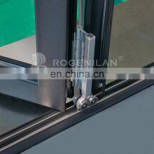 3-panel Aluminum and Glass Folding Doors Exterior Metal Accordion Doors thumbnail-4