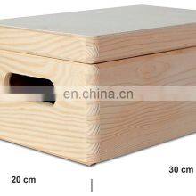 Keepsake Wood Plain Unpainted Large Wooden Box Storage Chest thumbnail-2