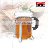 tea mug simple glass cups stainless steel coffee sets