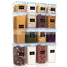 Wholesale 15Piece Airtight Stackable Plastic Storage Boxes Bins Dry Cereal Food Storage Containers Set thumbnail-1