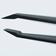 Black Plastic Tweezers Clean Carbon Fiber Tweezers Pointed Flat Elbow Round 93305 thumbnail-5