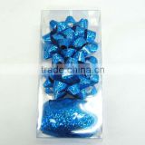 Polyester Satin Ribbon Bow and Blue Glitter Ribbon Eggs for Party Decoration