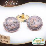 Low Price Custom Snap Buttons Vintage Metal Button Snaps For Leather Belts