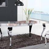 Modern Style Square Marble Top Stainless Steel Frame Dining Table thumbnail-1
