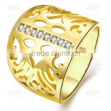 KZCR313 Wholesale Zircon Jewelry 18K Real Gold Plated Engagement Ring