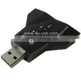 4U 2.1 Channel USB Sound Adapter(Double USB Microphone,Double USB Headset)