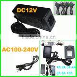 Led Transformer Power Supply Adapter AC100-240V to DC 12V 1A 2A 3A 5A 6A 7A 8A 10A Adaptor EU / US Plug Universal Travel Adapter thumbnail-1