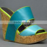 Candy blue women high heel wedge heel sandal shoes girl thick sole wedge heel women shoes                        
                                                Quality Choice