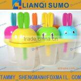 6pcs LFGB/FDA Food Grade Plastic Ice Lolly Mould Rabbit Shape thumbnail-1