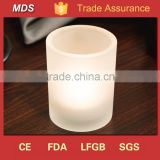 Hot selling votive frosted glass candle jar with lid