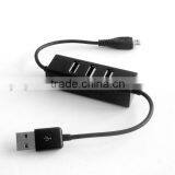 Black Micro Charge Cable With 3 Port Usb Hub for Samsung thumbnail-2