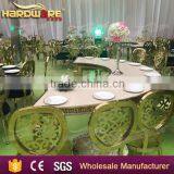 Half Round Wedding Gold Table , White Top Dining Table MDF