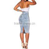 2016 Summer Fashion Women Long Tight Blue Jean Sexy Pencil Skirts thumbnail-2