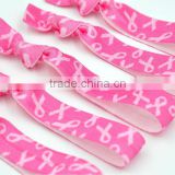 Breast Cancer Awareness Pink Ribbon Fold Over Elastic Hair Band