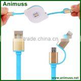 High Quality Fast Charging 2 in 1 USB Extension Micro Data Cable Sync Data Charging Cable thumbnail-5