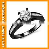 Fashion Black Colour Rings For Lovers Wholesale PGRG0064 thumbnail-1