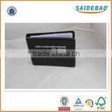 2016 Popularity Pu/genuine Leather Business Portfolio, Delicate Credict Card Pocket and Notepad Portfolio With Zipper Closure