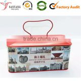 Direcrt factory sale custom metal tin box for packaging with handle