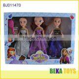 Set of 3 Fashion Frozen Sister Princess Doll Sofia 9" Doll