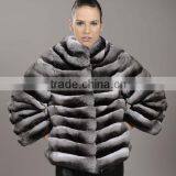 wholesale price chinchilla rex rabbit fur coat