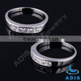 Simple Graceful Ladies/Mens Silver Rings Crystal Rings thumbnail-1
