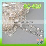 Cheerfeel Bling Bling Decorative Rhinestone Pearl Trim