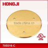 UL Listed Round Box Covers for Duplex Power or Comm. Data Brass Alloy