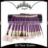 Luxury 15pcs Purple Wooden Handle Best Brushes For Make Up
