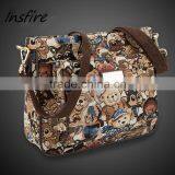 Outdoor cute bear print canvas sling bag women messenger Sling Bag