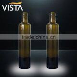Round Dark Green Olive Oil Glass Bottle thumbnail-1
