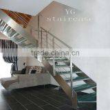Modern Glass Stairs With Double Stringer 9004-19 thumbnail-1