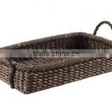 Rectangle Natural Seagrass Woven Storage Basket With Handles thumbnail-2