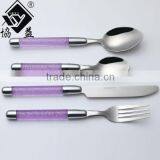 Hot-sale Stainless Steel PS Plastic Handle Melamine Tableware With Transparant Handle thumbnail-2