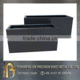 Customized Retangle Black Powder Coated Planter China Manufacturer Supplier Steel Flower Planter