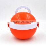 portable 880ml ball shaped plastic lunch box with handle with lock for kids