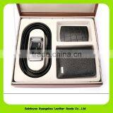 16023 Business Style Gift Set Men Leather Belt Wallet Name Card Holder