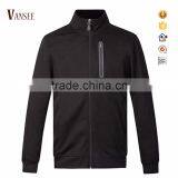 plain color black zipper water proof microfiber jacket sports