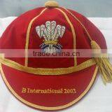 Baseball Honours Cap With Golden Braid & Tassel, Red Velvet thumbnail-1