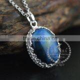 925 Sterling Silver Oval Tiger Eyes Gemstone Cabochon Fashion Women Necklace 6360483 thumbnail-1