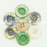 4 Holes Paint Colorful Green Blue Beige Wood Button With Old Effect thumbnail-3