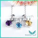 New Style Fashion 925 Sterling Sliver Pendants Charms Colors Diamond Necklace Jewelry