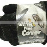 Custom Grip Black Stretch Velour Steering Wheel Cover