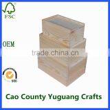 Sliding Wooden Storage Box Large Wood Keepsake Box Jewellery Safe Box thumbnail-3