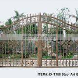 Customized Residential Wrought Iron/galvanized Powder Coated Steel/Iron Glass Gates