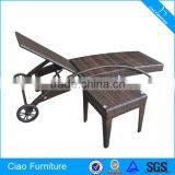 Rattan Stackable Siesta Sun Lounger With Wheels thumbnail-1