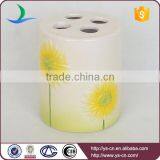 Beautiful Bathroom Toilet Ceramic Bath Set in Purple Sunflower Design thumbnail-5