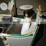 A Palatial Gilt Bronze Mounted Malachite Dining Table, Gorgeous Oval Bronze Dining Table With Natural Malachite Top and Base thumbnail-3